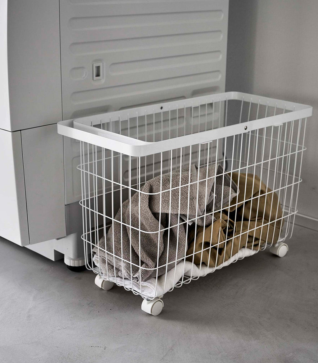 Rolling Wire Basket (14.8" H)  - Steel